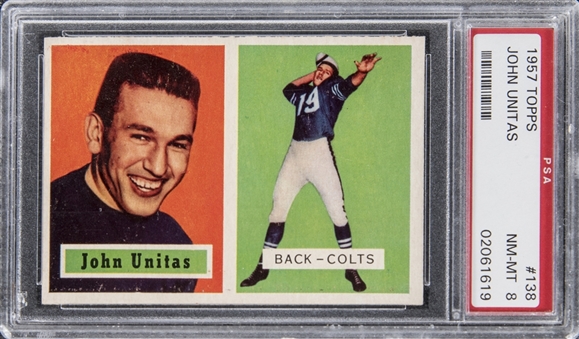 1957 Topps Football #138 John Unitas Rookie Card – PSA NM-MT 8